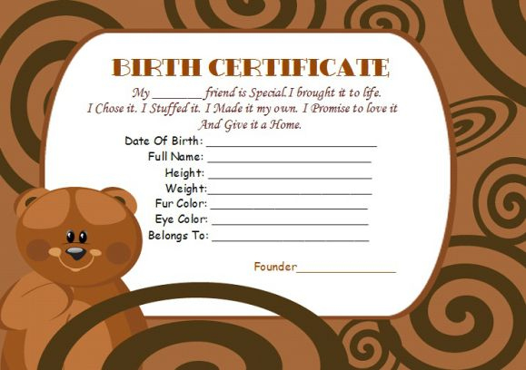 Build A Bear Certificate Template: 15 Attractive intended for Amazing Teddy Bear Birth Certificate Templates Free