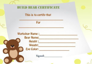 Build A Bear Certificate Template | Birth Certificate throughout New Amazing Teddy Bear Birth Certificate Templates Free