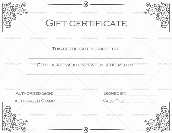 Business Gift Certificate Template for Company Gift Certificate Template