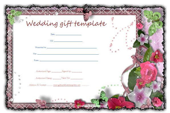 Butterfly-Gift-Certificate-Template | Gift Certificate throughout Best Wedding Gift Certificate Template