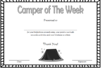 Camper Of The Week Certificate Template Free 1 with regard to Fresh Certificate For Summer Camp Free Templates 2020