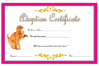 Cat Adoption Certificate Template Free 6 | Birth Certificate inside Quality Cat Adoption Certificate Template