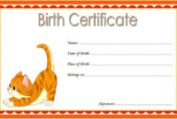 Cat Birth Certificate Free Printable (3Rd Version) | Birth with regard to Unique Kitten Birth Certificate Template