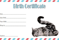 Cat Birth Certificate Template Free 2 | Cat Birth, Birth with regard to Unique Kitten Birth Certificate Template