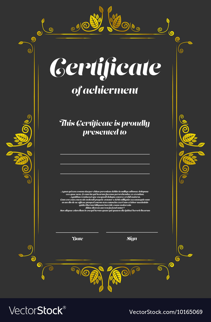 Certificate Appearance Template Royalty Free Vector Image intended for New Certificate Of Appearance Template