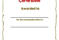 Certificate Awards: Remarkable Effort Certificate In Color with regard to Fresh Outstanding Effort Certificate Template