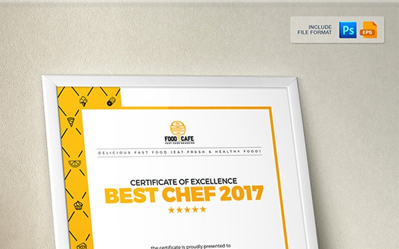 Certificate Design Template For Best Chef Fast Food And Restaurant  Certificate Template with regard to Restaurant Gift Certificate Template 2018 Best Designs