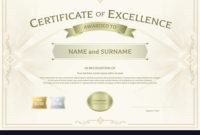 Certificate Excellence Template With Award Vector Image with regard to Best Award Of Excellence Certificate Template