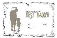 Certificate For Best Dad Free Printable 2 with Best Dad Certificate Template