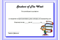 Certificate For Student Of The Week [10 Free Templates] regarding Best Outstanding Student Leadership Certificate Template Free