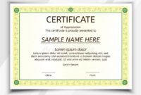 Certificate Landscape Template Stock Vector – Illustration intended for Landscape Certificate Templates