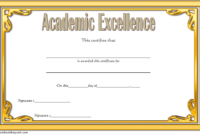 Certificate Of Academic Excellence Award Free Editable 2 pertaining to Certificate Of Academic Excellence Award