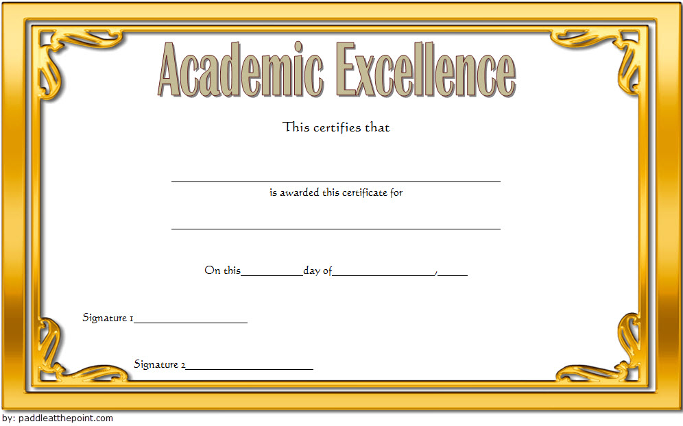 Certificate Of Academic Excellence Award Free Editable 2 pertaining to Certificate Of Academic Excellence Award
