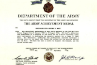 Certificate Of Achievement Army Template (2) – Templates regarding Certificate Of Achievement Army Template
