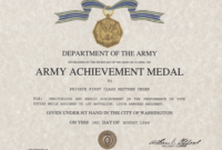 Certificate Of Achievement Army Template Army Achievement for Army Certificate Of Achievement Template