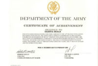 Certificate Of Achievement Army Template In 2020 intended for Fresh Certificate Of Achievement Army Template