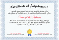 Certificate Of Achievement | Certificate Of Achievement regarding Template For Certificate Of Award