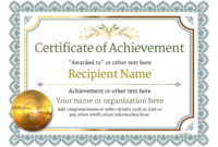 Certificate Of Achievement – Free Templates Easy To Use for Fresh Certificate Of Attainment Template