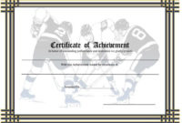 Certificate Of Achievement – Hockey Printable Certificate intended for Best Hockey Certificate Templates