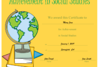 Certificate Of Achievement In Social Studies Printable throughout Social Studies Certificate