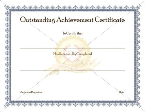 Certificate Of Achievement Template Awarded For Different intended for Outstanding Performance Certificate Template