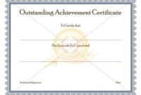 Certificate Of Achievement Template Awarded For Different with Fresh Outstanding Effort Certificate Template