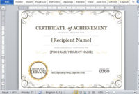 Certificate Of Achievement Template For Word 2013 intended for Quality Certificate Of Achievement Template Word