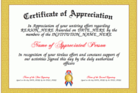 Certificate Of Appreciation | Certificate Of Recognition for Teacher Appreciation Certificate Templates