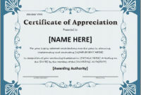 Certificate Of Appreciation For Ms Word Download At Http inside Unique Recognition Certificate Editable