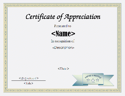 Certificate Of Appreciation Template | Certificate Of inside Certificate Of Appreciation Template Free Printable