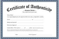 Certificate Of Authenticity Of An Original Digital Print with Fresh Certificate Of Authenticity Template