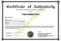 Certificate Of Authenticity Templates – Word Excel Pdf Formats inside Best Certificate Of Authenticity Templates