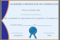 Certificate Of Completion: 22 Templates In Word Format regarding New Training Completion Certificate Template 10 Ideas