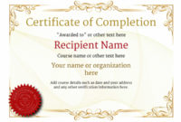 Certificate Of Completion – Free Quality Printable Templates for Certificate Of Completion Templates Editable
