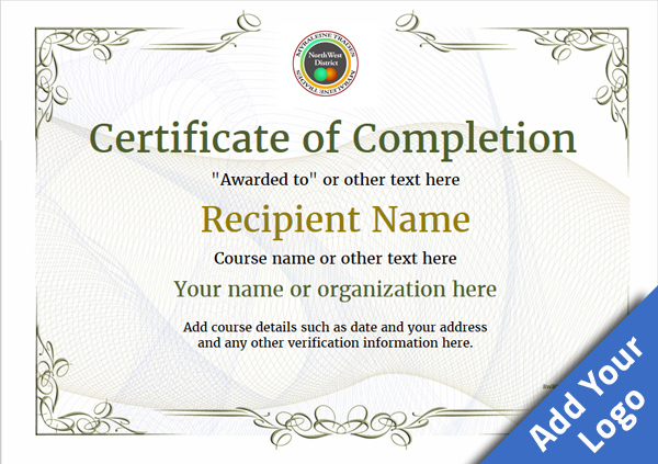 Certificate Of Completion - Free Quality Printable Templates for Unique Certificate Of Completion Free Template Word