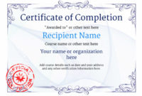 Certificate Of Completion – Free Quality Printable Templates with Fresh Certificate Of Completion Template Free Printable