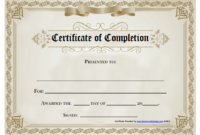 Certificate Of Completion Free Template Word | Blank inside Certificate Of Completion Free Template Word
