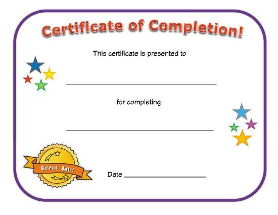 Certificate Of Completion | School Certificates, Certificate intended for Kindergarten Certificate Of Completion Free