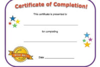 Certificate Of Completion | School Certificates, Certificate regarding New Certificate Of Achievement Template For Kids