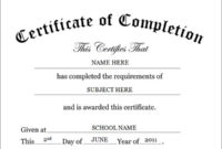 Certificate-Of-Completion-Template | Certificate Of within Free Completion Certificate Templates For Word