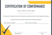 Certificate Of Conformance Template: 10 High Quality Samples for Best Certificate Of Manufacture Template