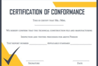 Certificate Of Conformance Template Free (6) – Templates in Certificate Of Conformance Template Free