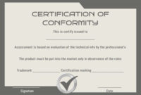 Certificate Of Conformity Sample Templates | Printable inside New Conformity Certificate Template