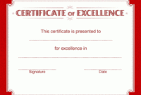 Certificate Of Excellence Examples » throughout New Certificate Of Excellence Template Word