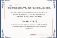 Certificate Of Excellence For Ms Word Download At Http intended for Quality Farewell Certificate Template