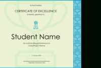 Certificate Of Excellence For Student with Academic Excellence Certificate
