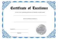 Certificate Of Excellence Template Free Download | Free throughout Free Certificate Of Excellence Template