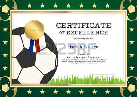Certificate Of Excellence Template In Sport Theme For with Football Certificate Template