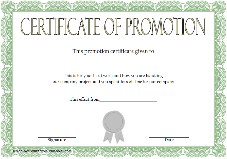 Certificate Of Job Promotion Template Free 1 | Certificate with Job Promotion Certificate Template Free
