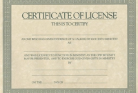 Certificate Of License Template (4) – Templates Example intended for Certificate Of License Template